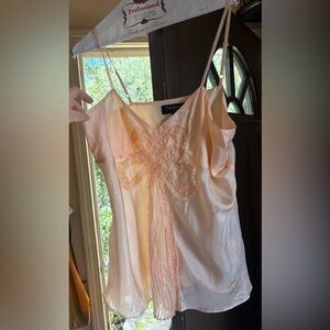 Tara Jarmon Peach %100 Silk Slip tank top vintage